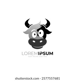 cow head icon with a cute appearance, cattle farm icon