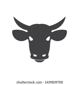 Cow head icon isolated on the white background