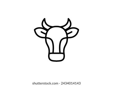 Cow head icon line design template isolated