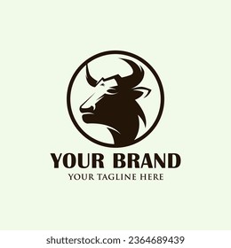 Cow head icon logo vector