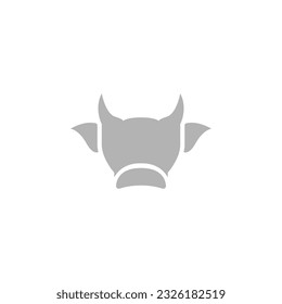 cow head icon on white background, vector illustration