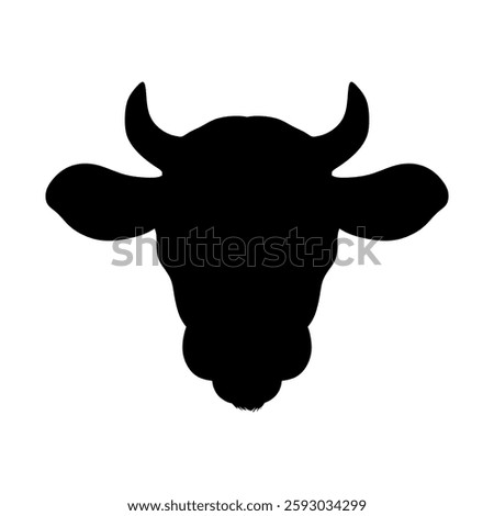 cow head icon on white background. bull sign. ox head symbol. flat style.
