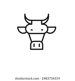 cow head icon outline collection in black