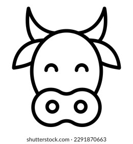 Cow head icon outline vector. Farm animal. Beef milk
