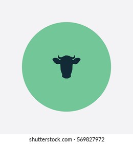 Cow Head icon silhouette vector illustration

