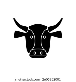 cow head icon, simple flat style, illustration, logo sign symbol pictogram template, for ui or ux isolated on white for mobile app, editable