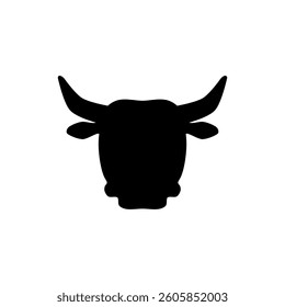 cow head icon, simple flat style, illustration, logo sign symbol pictogram template, for ui or ux isolated on white for mobile app, editable