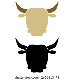 cow head icon, simple flat style, illustration, logo sign symbol pictogram template, for ui or ux isolated on white for mobile app, editable