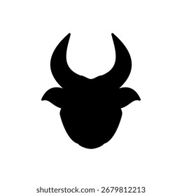Icono de cabeza de vaca, estilo plano simple, ilustración, Plantilla de pictograma de símbolo de logotipo, para UI o UX aislado en blanco para App móvil, editable