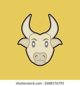 cow head icon, simple flat style, illustration, logo sign symbol pictogram template, for ui or ux for mobile app, editable