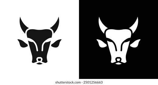 Cow head icon Symbol mark in filled style