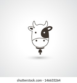 Cow head icon vector