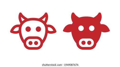 Cow head icon vector. Beef meat symbol for butchery.