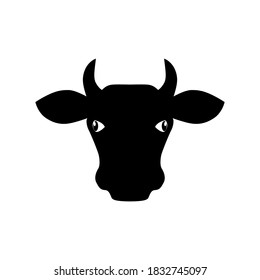Cow head icon vector, flat style.