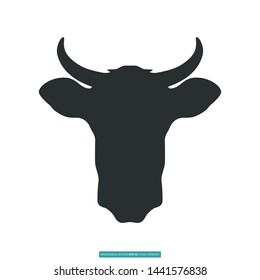 Cow Head Icon Vector Illustration Logo Template For Website Or Mobile App