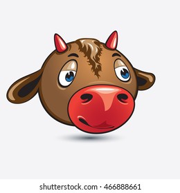 Cow head icon, Vector illustration in cartoon style isolated from the background