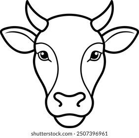 Cow head icon vector silhouette illustration 2