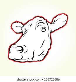 Cow head isolated vector