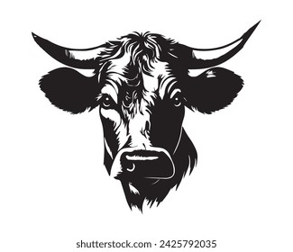 Cow Head Line Art Vector Design Element Illustration. cow line art.