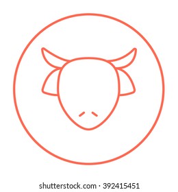 Cow head line icon.