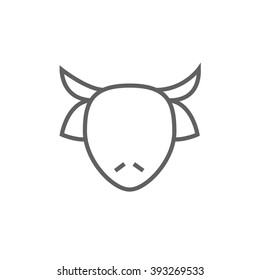 Cow head line icon.
