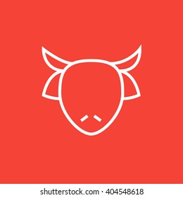 Cow head line icon.