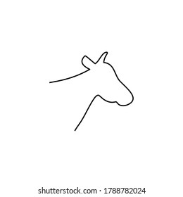 Cow head line icon. Farm animal continuous line drawn vector illustration. Cow head symbol.