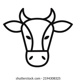 Cow head. line icon. Farm Animal. Vector illustration isolated on white