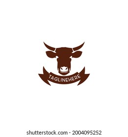 Cow head logo concept with simple and elegant design