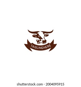 Cow head logo concept with simple and elegant design