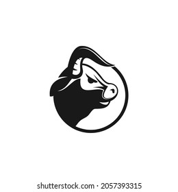 Cow head logo design. buffalo head. bull head