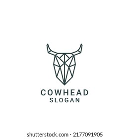 Cow Head logo design icon vector