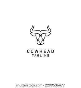 Cow head logo design icon vector