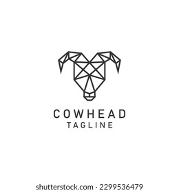 Cow head logo design icon vector
