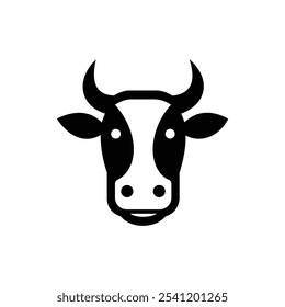 Cow head logo design template, cow head logo vector on white background.
