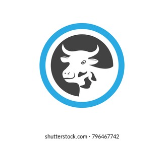 Cow head logo design template