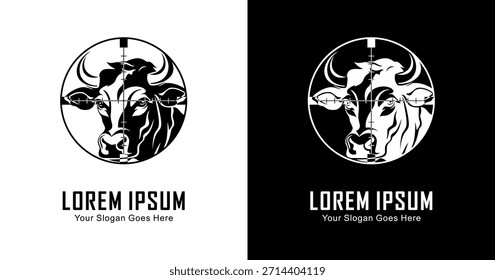 Cow head logo design that is currently in the shot