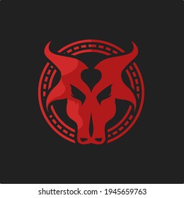 Cow Head Logo Design Vector