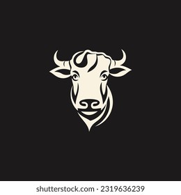 Ilustración vectorial del logotipo de la cabeza de vaca