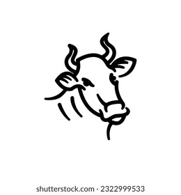 Cow head logo design vector icon