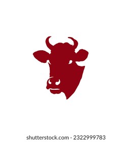 Cow Head Logo Design Vector Icon Illustration Design