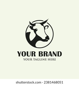 Cow head logo design vector illustration