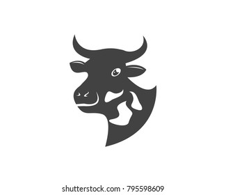 Cow head logo design vector