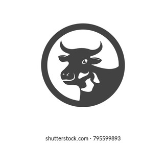 Cow head logo design vector