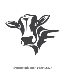 cow head logo designs icon