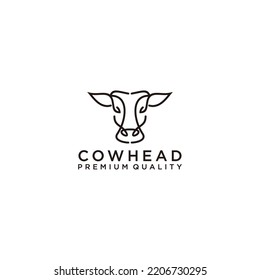 Cow Head logo desing icon vector