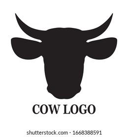 Cow head logo icon. Domestic animal isolated on the white background