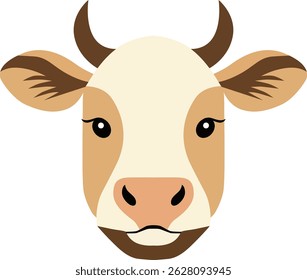 Cow head. Logo, icon, flat vector design.