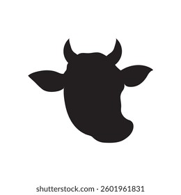cow head logo icon illustration flat