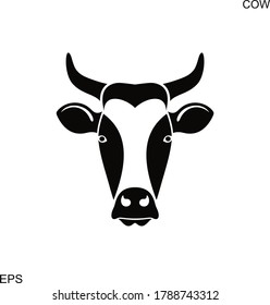Cow head logo. Isolated cow head on white background